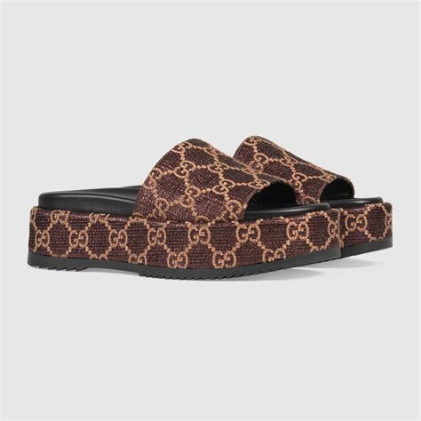 gucci gg lamé slides